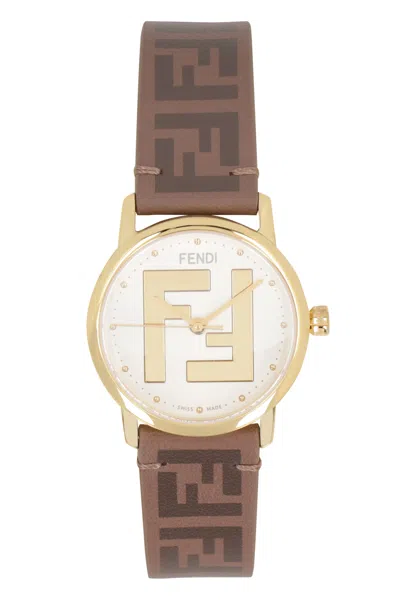 Shop Fendi Glamorous Gold And Beige Watch For Stylish Women: Ss23 In Tan
