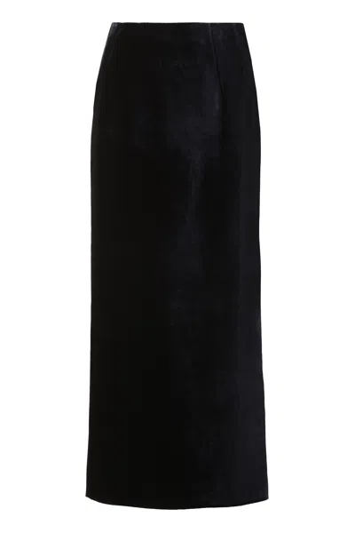 Shop Fendi Luxurious Blue Velvet Skirt For Fashion-forward Women