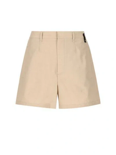 Shop Fendi Men's Beige Wool Bermuda Shorts For Ss24 In Tan