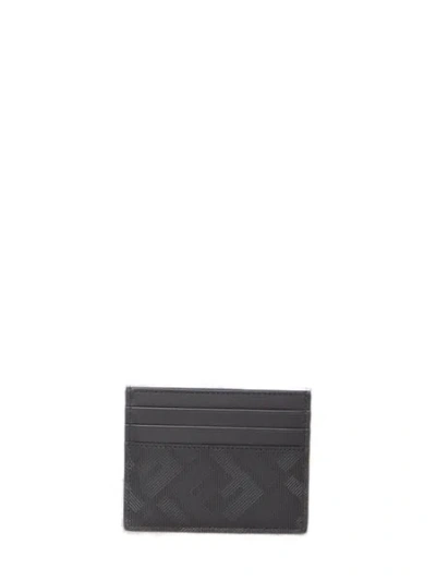 Shop Fendi Stylish Black Leather Card Case For Men In Gray