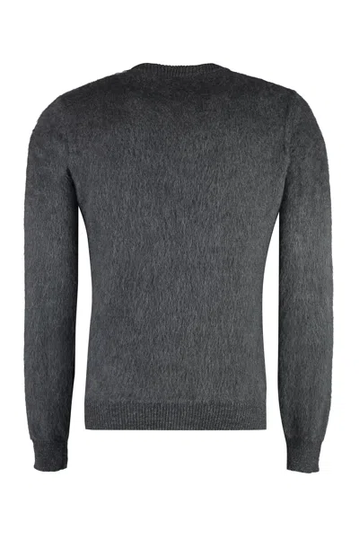 Shop Fendi Men's Grey Crew-neck Sweater For Fw23