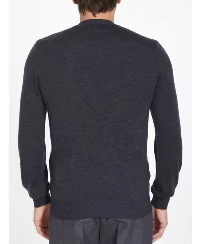 Shop Fendi Oversized Ff Intarsia Knit Jumper In Peltro For Men In Gray