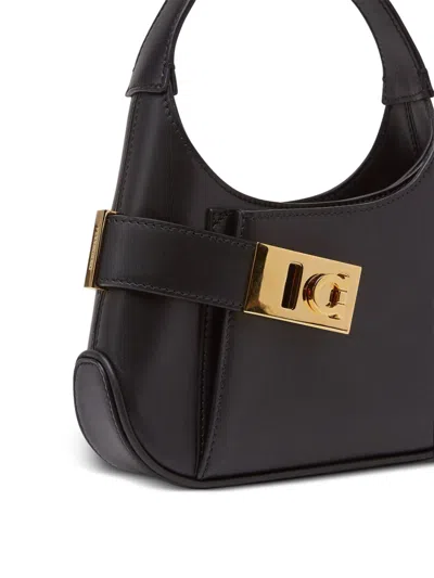 Shop Ferragamo Black Leather Shoulder Handbag For Women