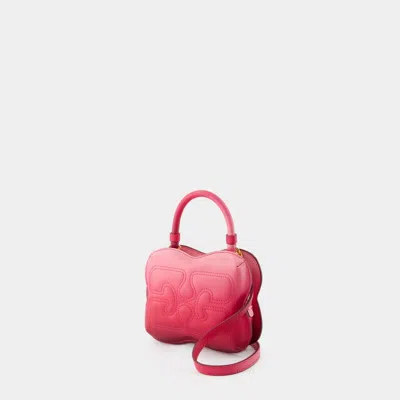 Shop Ganni Butterfly Small Gradient Handbag In Pink