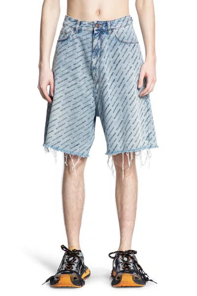 Shop Balenciaga Shorts In Blue