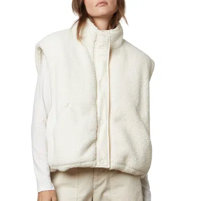 Shop Velvet By Graham & Spencer Alicia Reversible Puffer Sherpa Vest In Ecru In White