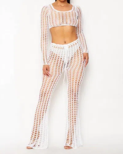 Hot & Delicious Tulum Crochet Set In White In White