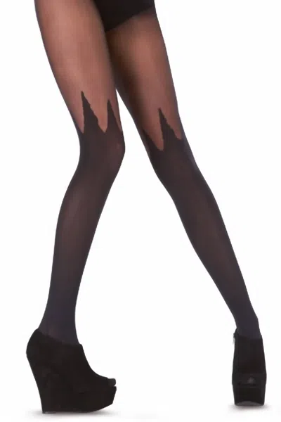 Pretty Polly Women's Spike Mock Hold Up Tights In Black In Black