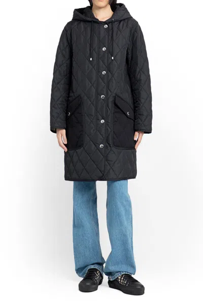 Shop Burberry Padded Coats In Black