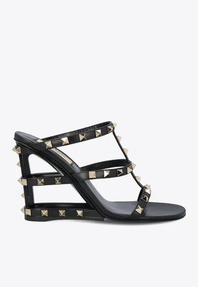 Valentino Garavani Woman Sandals Black Size 8 Leather In Black