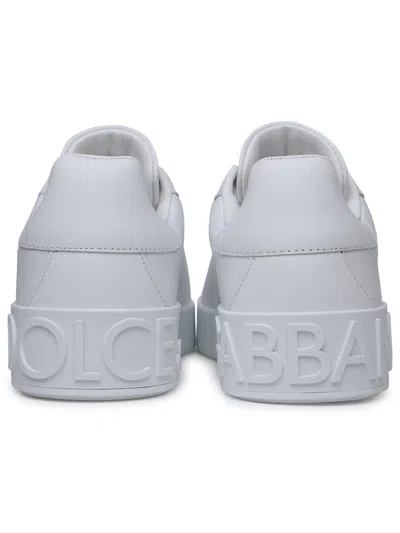 Shop Dolce & Gabbana 'portofino' White Calf Leather Sneakers Woman