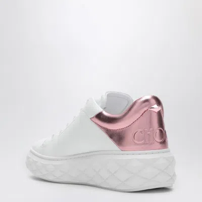 Shop Jimmy Choo Diamond Maxi White/pink Metallic Sneaker Women