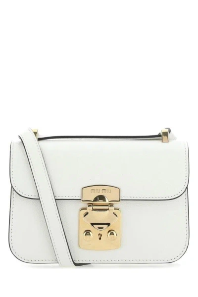Shop Miu Miu Woman White Leather Crossbody Bag