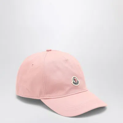 Shop Moncler Pink Baseball Cap With Logo Women