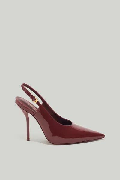 Shop Larroude X Altuzarra Pump In Burgundy Patent Leather