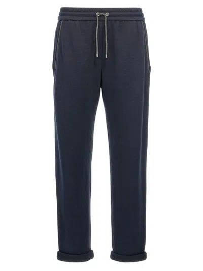 Shop Brunello Cucinelli 'monile' Joggers In Blue