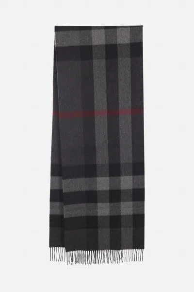 Shop Burberry Scarfs In Charcoal
