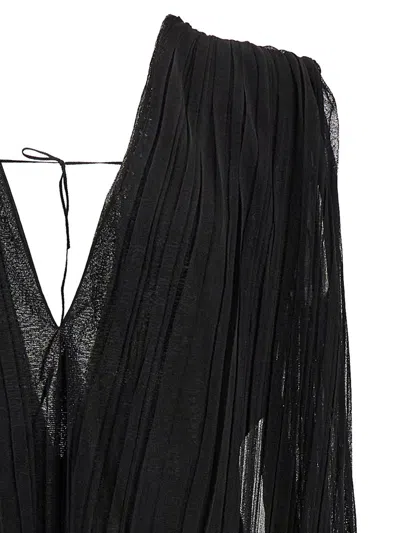Shop Jil Sander Pleated Dress In Black