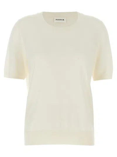 P.a.r.o.s.h Parosh Linfa Short Sleeve Sweater In White