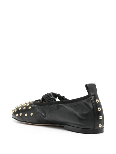 Shop Wandler Flat Shoes In Black/studs