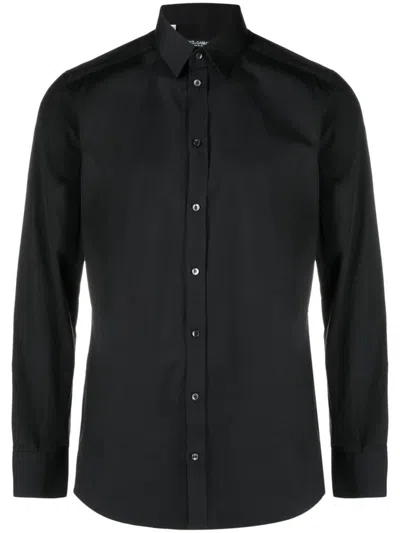 Dolce & Gabbana Black Essential Cotton Shirt In Black
