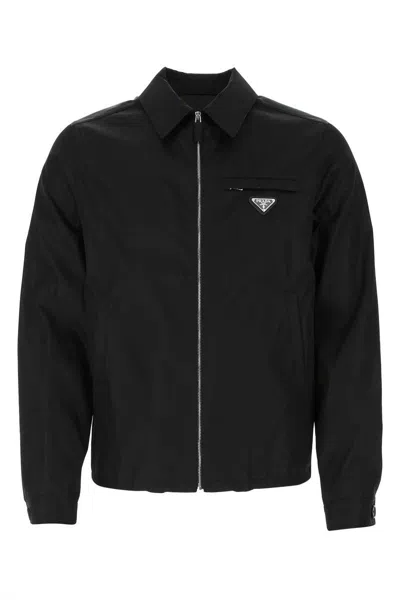 Shop Prada Jackets In Black