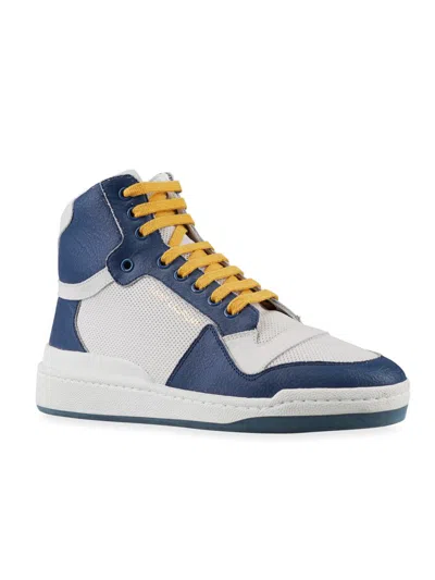 Saint Laurent High Top Lace Up Sneakers In Multicolour