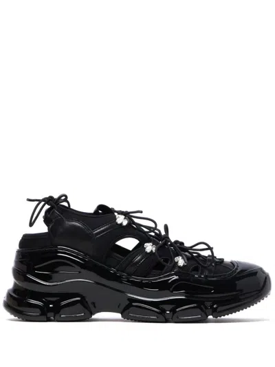 Simone Rocha Beaded Classic Tracker Trainers Black Nappa/pearl/clear In Black Nappa Pearl Clear
