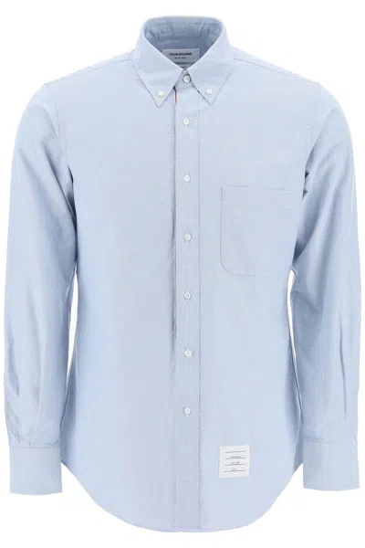 Shop Thom Browne Oxford Cotton Button Down Shirt In Light Blue