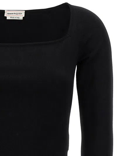 Shop Alexander Mcqueen Square Neckline Top In Black