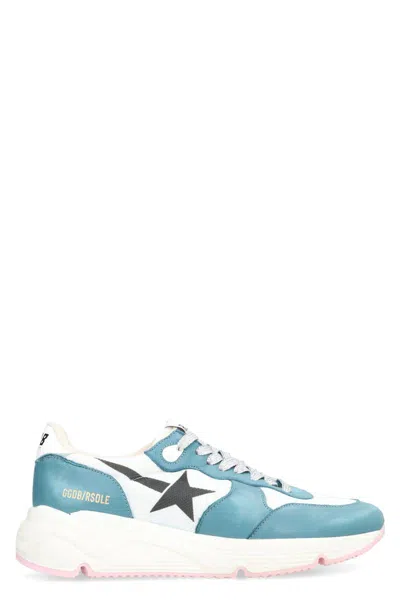 Shop Golden Goose Running Soleeather And Fabric Low-top Sneakers In Turquoise
