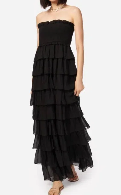 Cami Nyc Stella Strapless Tiered-ruffle Maxi Dress In Black
