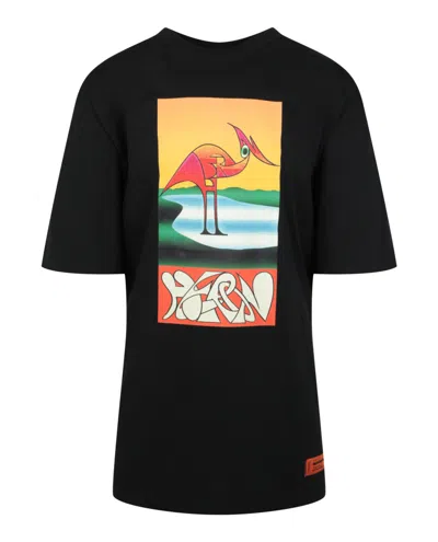Shop Heron Preston Graphic Cotton T-shirt In Black