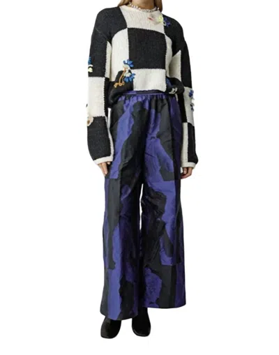 Shop Forte Forte Musa Jacquard Elasticated Pants In Blue