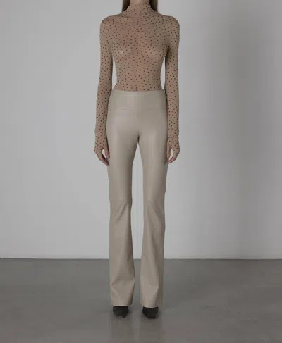 Enza Costa Matte Leather Bootcut Legging In Putty In Yellow