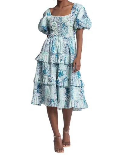 Ash & Eden Aissa Midi Dress In Blue In Blue