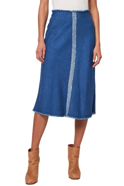 Shop Raquel Allegra Aurora Skirt In Washed Indigo In Multi