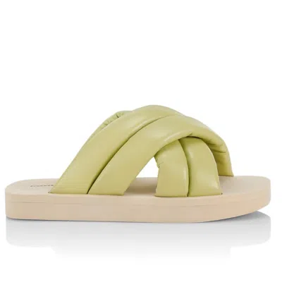 Proenza Schouler Float Crisscross Strap Slide Sandal In Green