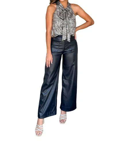 Shop Reset By Jane Front Tie Stripe Sparkle Top In Gold/black