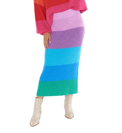 Show Me Your Mumu Pippa Sweater Skirt In Sunset Stripe In Multi