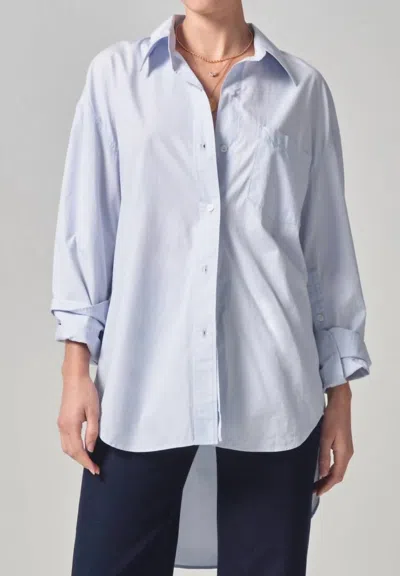 Shop Citizens Of Humanity Cocoon Shirt In Santa Cruz In Blue