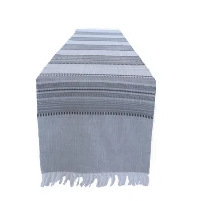 Sobremesa Table Runner In Slate/stripes