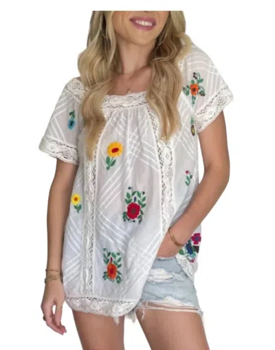 Fox In Gown Flora Tunic In White In White