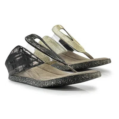 Shop Modzori Grazia Iiii Reversible Sandals In Black/gold