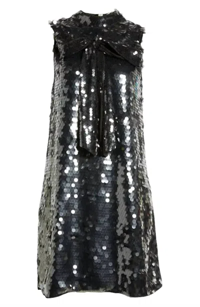 Shop Ciebon Women's Blair Waldorf Bow Sequin Dress In Black
