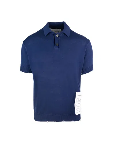 Shop Amaranto Amaránto Polo Shirt In Blue