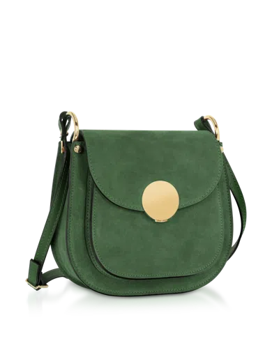 Leparmentier Paris Agave Suede And Smooth Leather Shoulder Bag