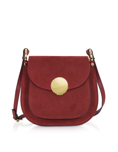 LEPARMENTIER PARIS AGAVE SUEDE AND SMOOTH LEATHER SHOULDER BAG 