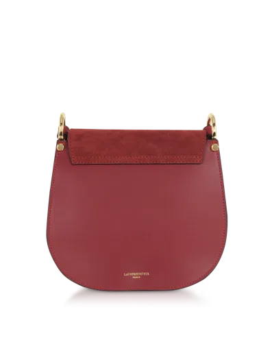 LEPARMENTIER PARIS AGAVE SUEDE AND SMOOTH LEATHER SHOULDER BAG 