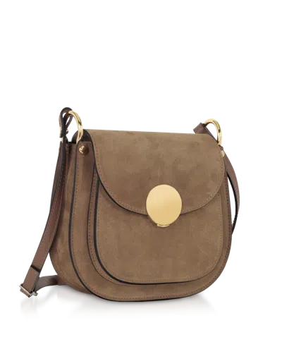 Leparmentier Paris Agave Suede And Smooth Leather Shoulder Bag